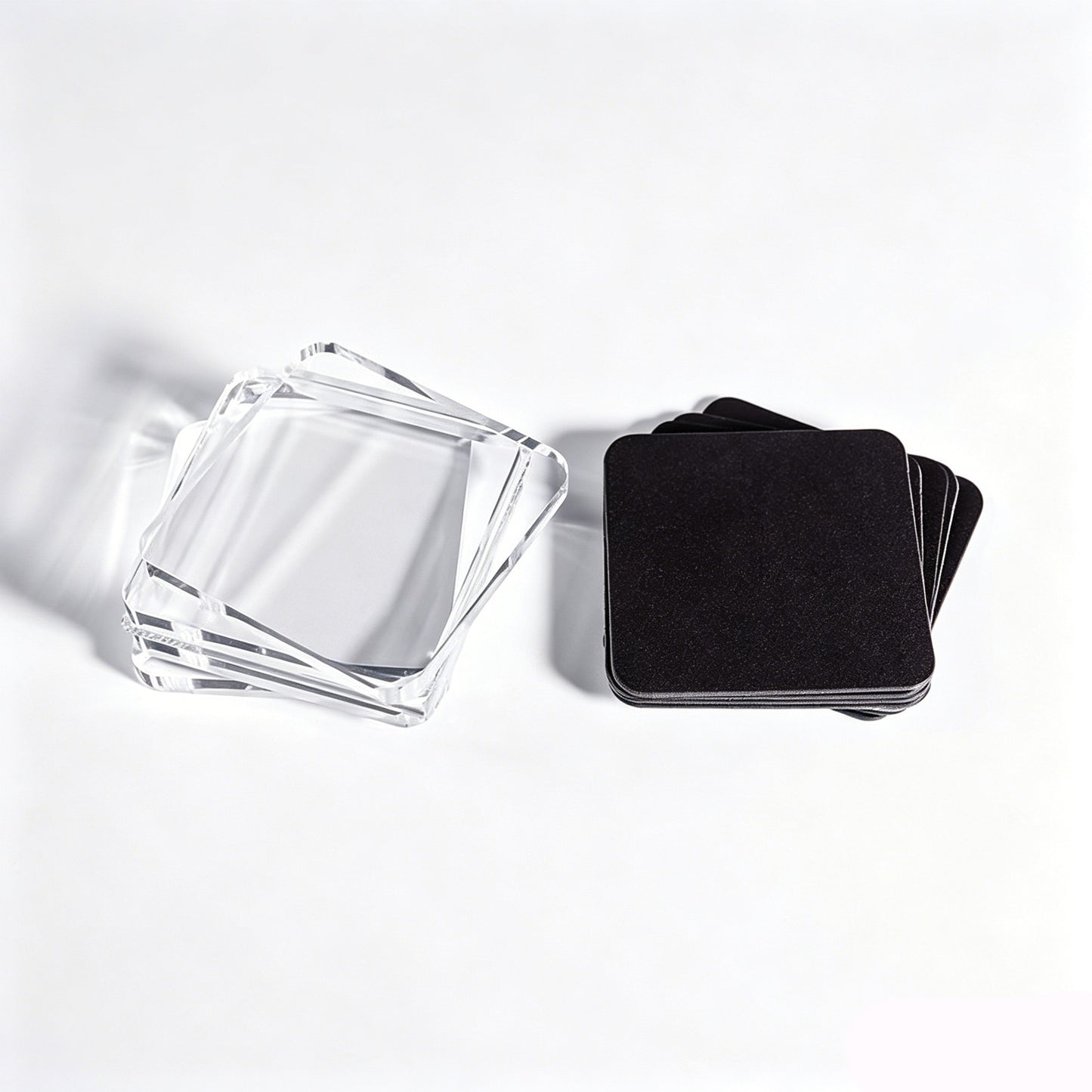 10 Pack Clear Acrylic DIY Fridge Magnets Set, Square Magnetic with Adhesive Backing