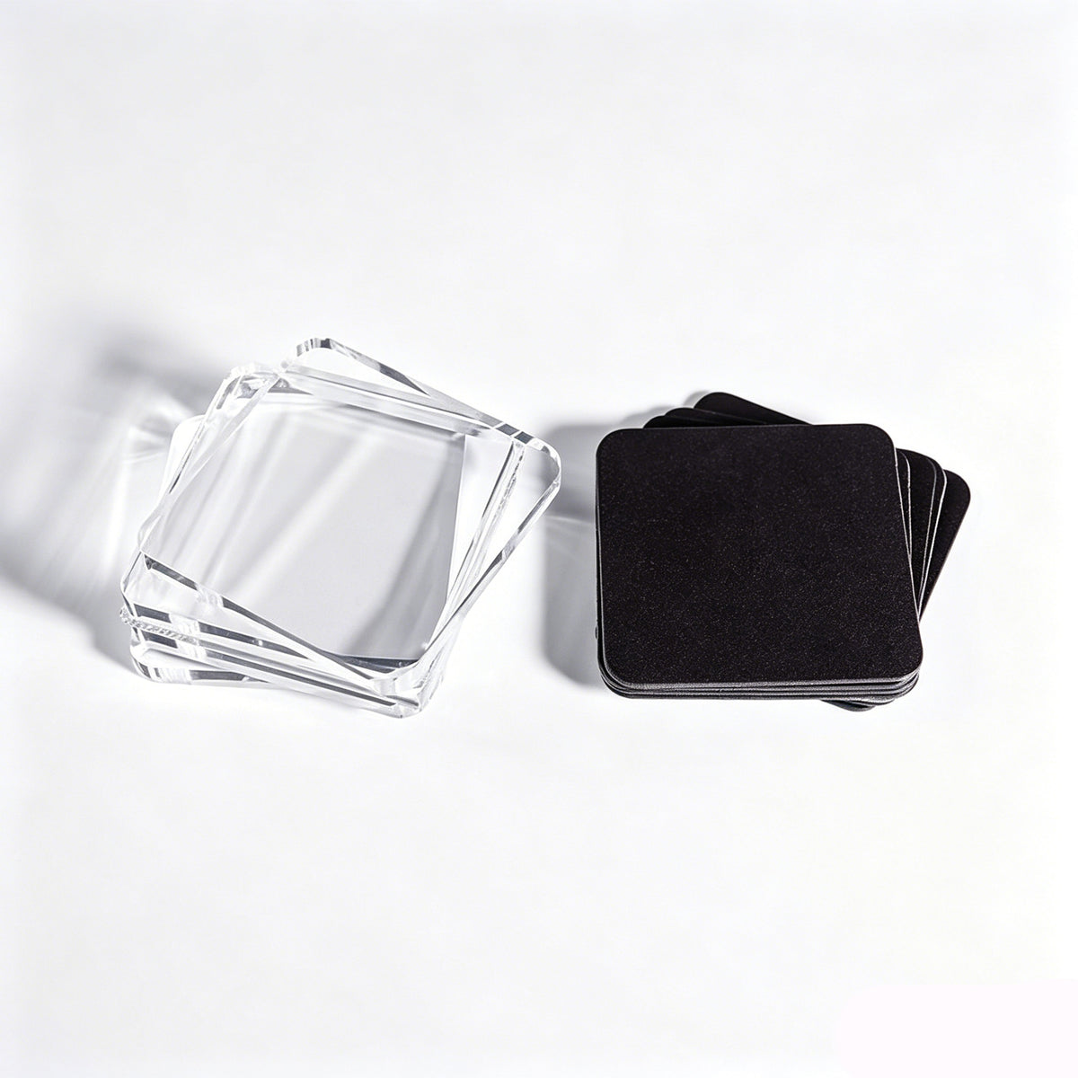 10 Pack Clear Acrylic DIY Fridge Magnets Set, Square Magnetic with Adhesive Backing