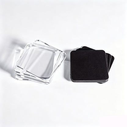 10 Pack Clear Acrylic DIY Fridge Magnets Set, Square Magnetic with Adhesive Backing