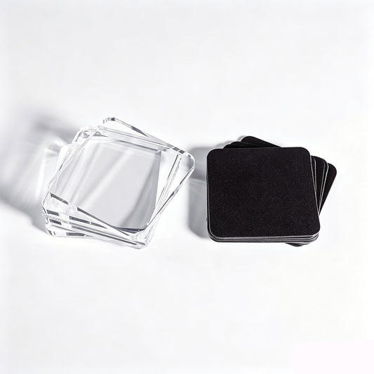 10 Pack Clear Acrylic DIY Fridge Magnets Set, Square Magnetic with Adhesive Backing