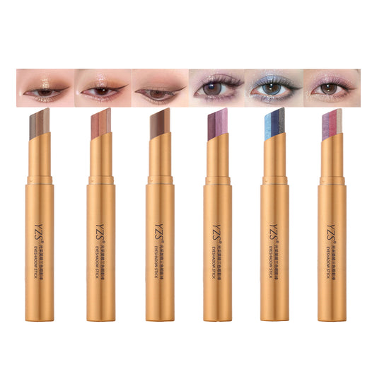 6-Piece Set Tri-Color Eyeshadow Stick — Waterproof, Long-Lasting, Crease-Free