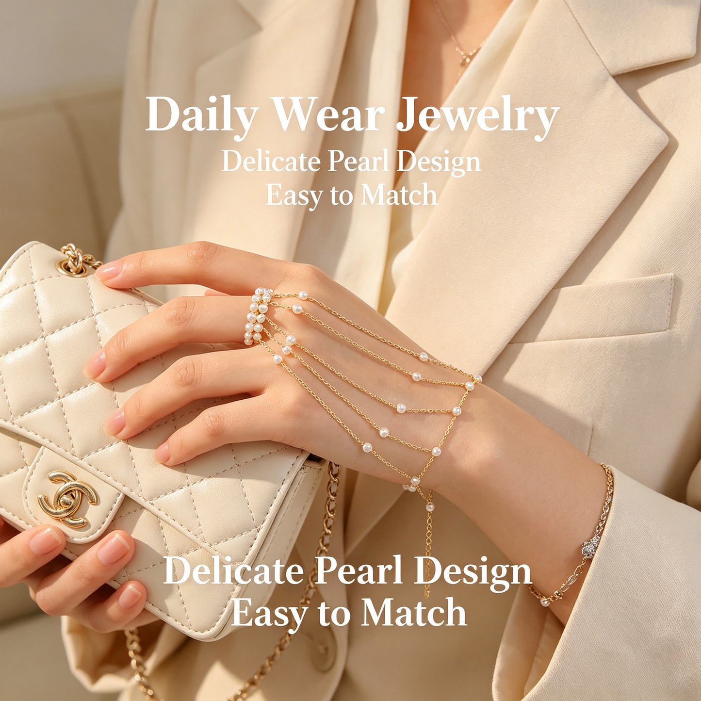 Gold Tassel Finger Ring Hand Chain for Women, Wedding Prom Party Statement Jewelry