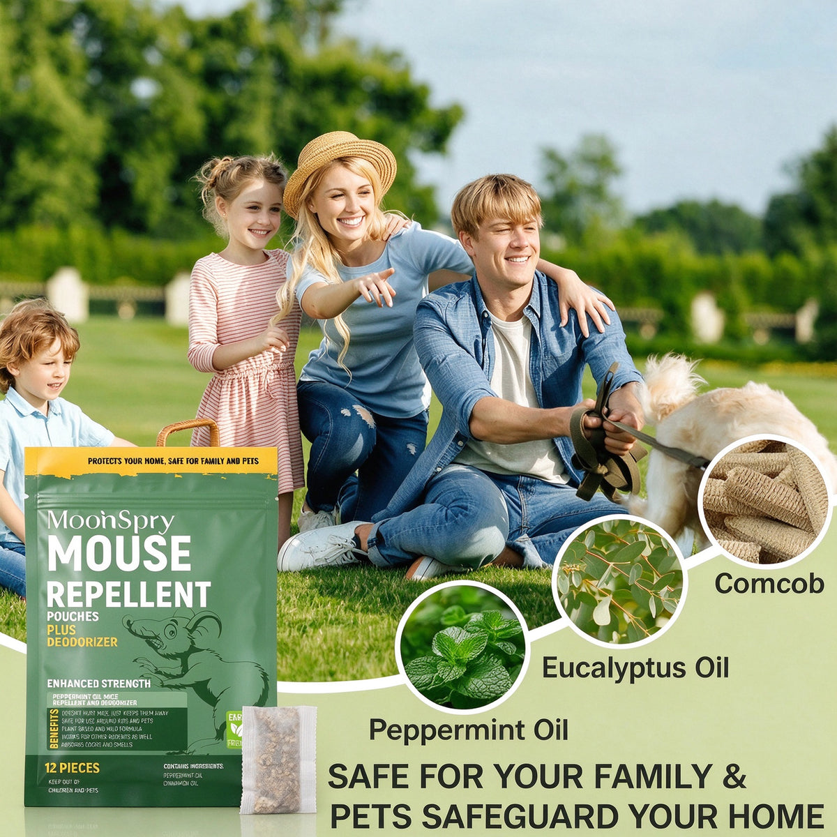 Humane Rodent Control Defense Device Eco Friendly Mouse Repellent Indoor, 12 Packs