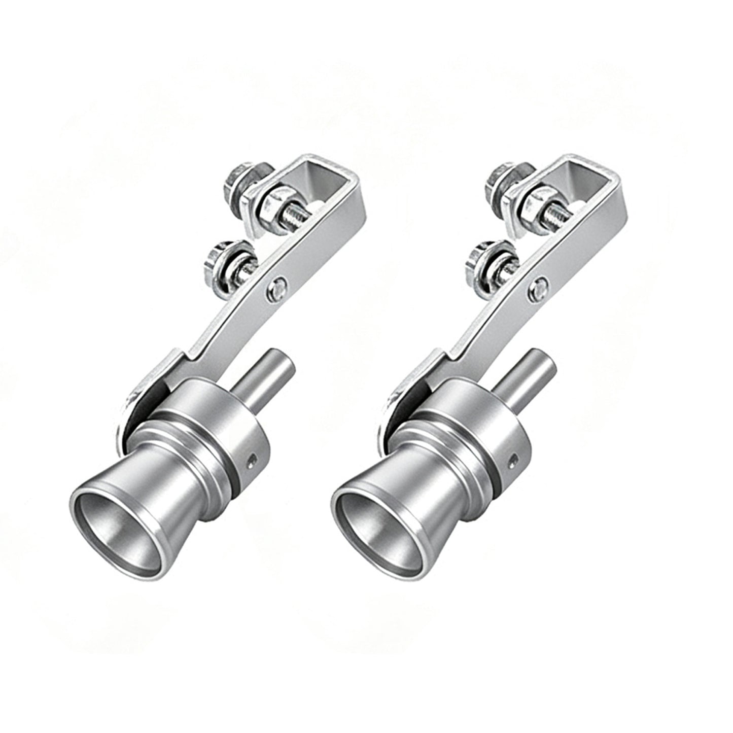 2 Pcs Silver Car Exhaust Whistle for Cars Motorcycles