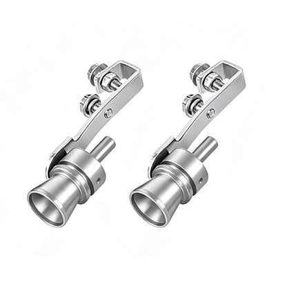2 Pcs Silver Car Exhaust Whistle for Cars Motorcycles