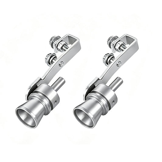 2 Pcs Silver Car Exhaust Whistle for Cars Motorcycles