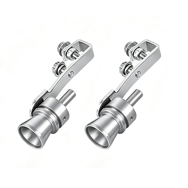 2 Pcs Silver Car Exhaust Whistle for Cars Motorcycles