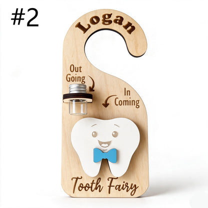 Cute Wooden "Tooth Fairy" Door Hanger - With Coin Storage Slot