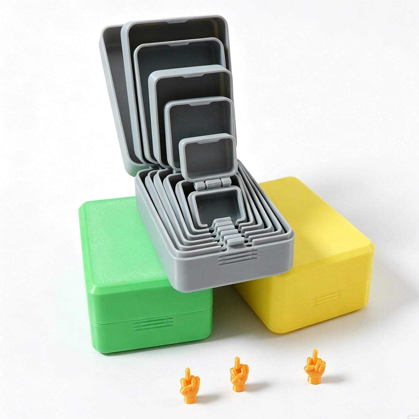 3D-Printed Multicolor Nesting Box – Includes Miniature Figurines Inside