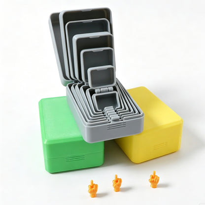 3D-Printed Multicolor Nesting Box – Includes Miniature Figurines Inside