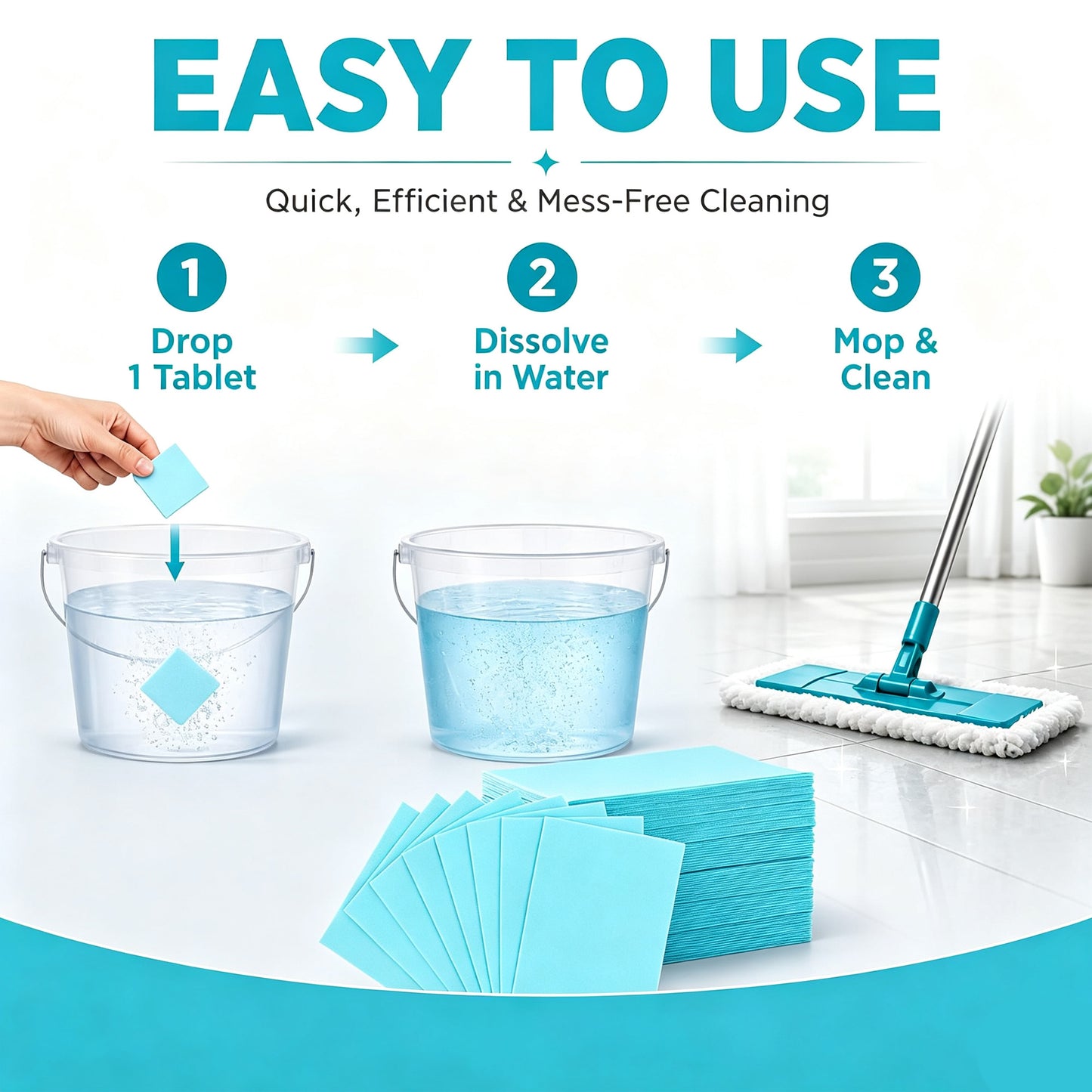 Multi Effect Floor Cleaner Sheets, Deep Cleaning Floor Sheet Pack