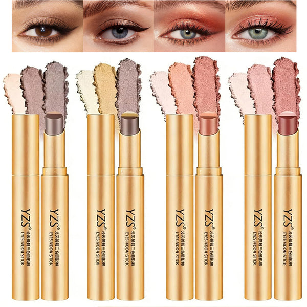 4PCS 3-Color Gradient Eyeshadow Stick Set for Daily & Party Looks