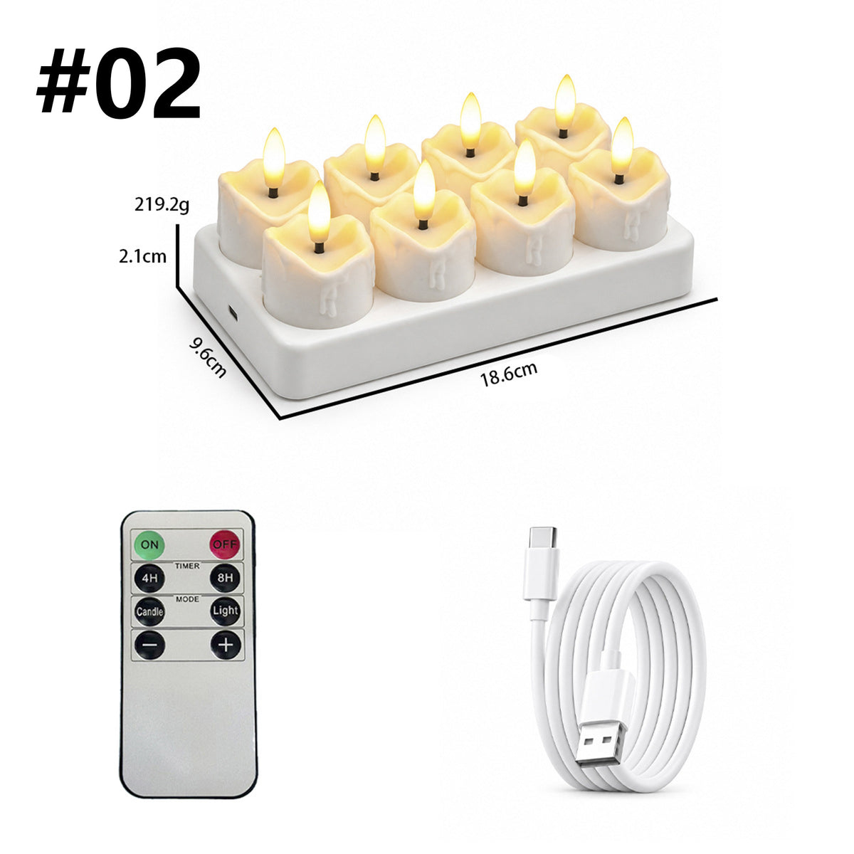 Rechargeable Tea Lights Candles with Remote & Charging Base
