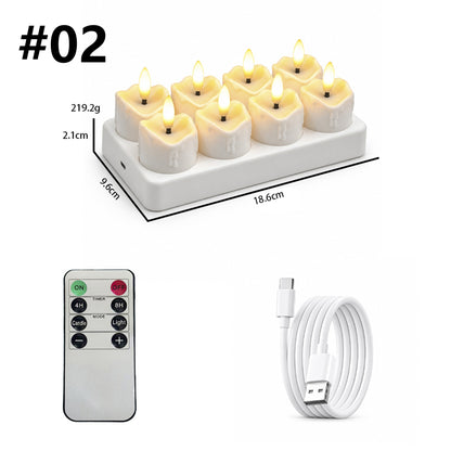 Rechargeable Tea Lights Candles with Remote & Charging Base