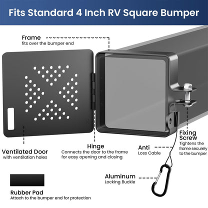 Sewer Hose Storage Fits 4" Square RV Bumpers