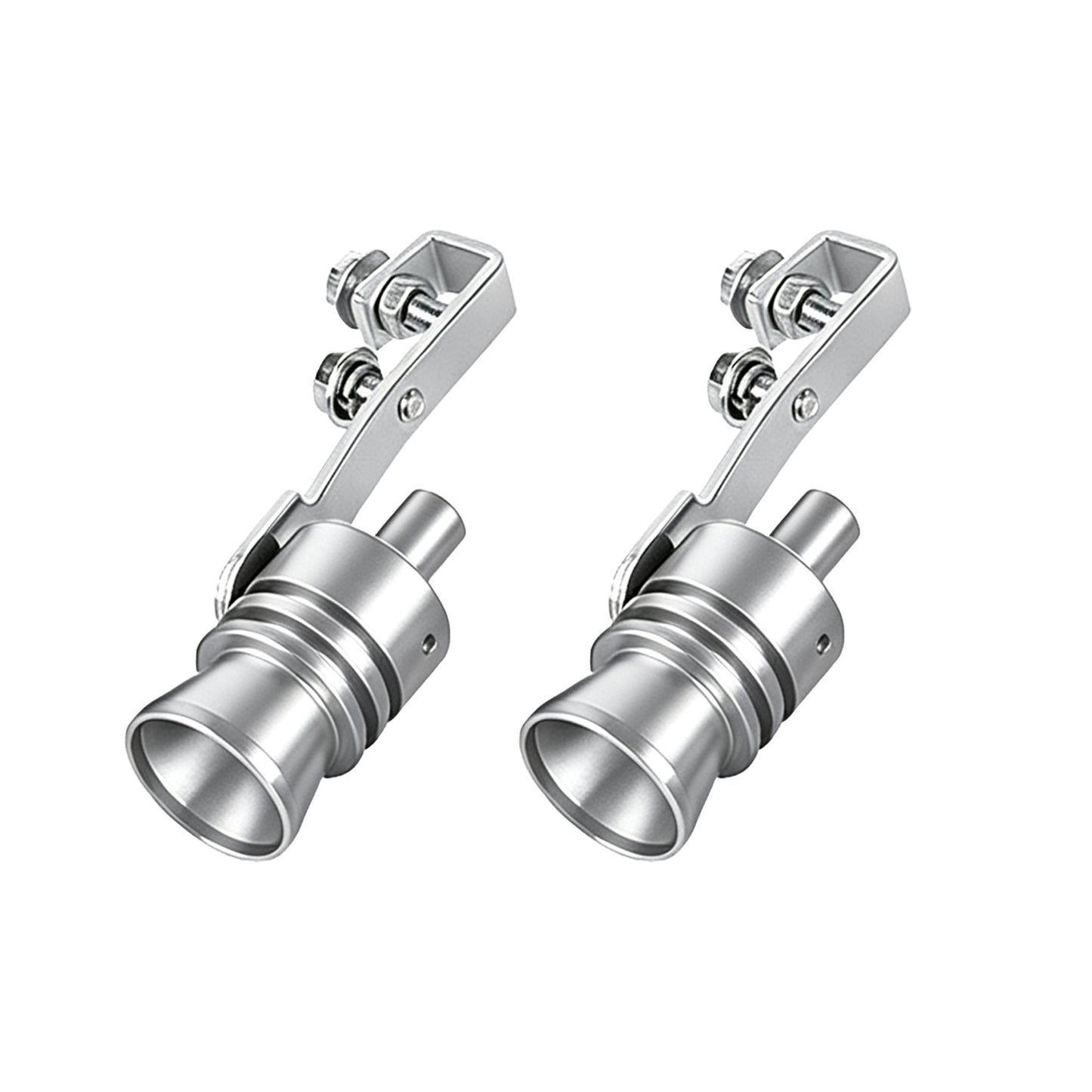 2 Pcs Silver Car Exhaust Whistle for Cars Motorcycles