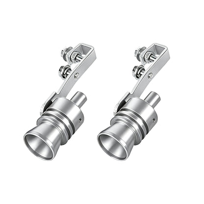 2 Pcs Silver Car Exhaust Whistle for Cars Motorcycles