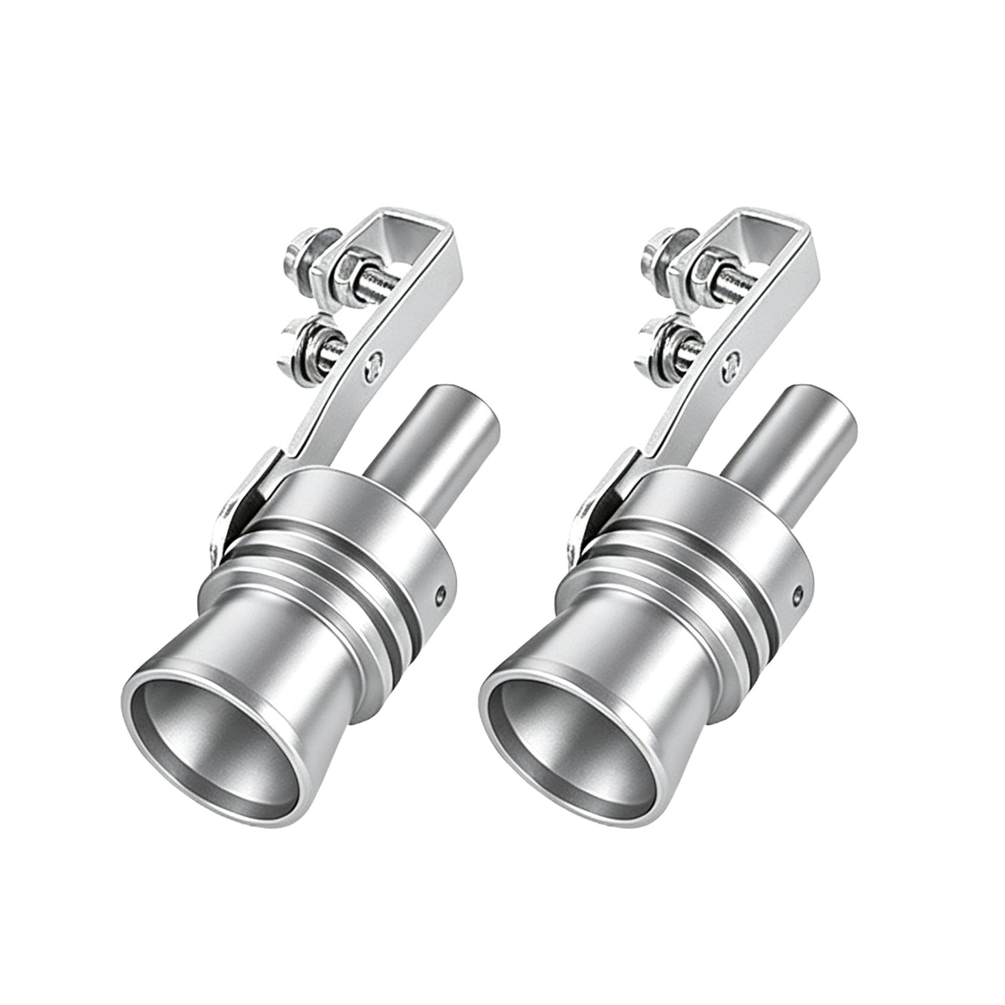 2 Pcs Silver Car Exhaust Whistle for Cars Motorcycles