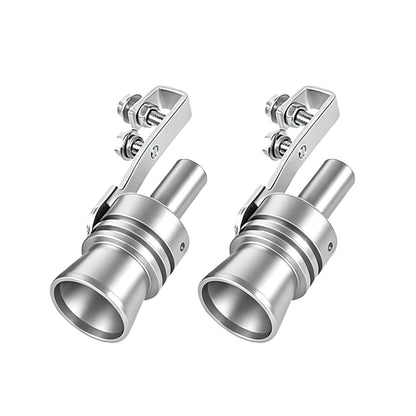 2 Pcs Silver Car Exhaust Whistle for Cars Motorcycles