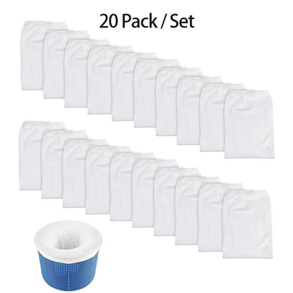 20 Pack / Set Pool Skimmer Filter Bags - Reusable Pool Filter Bags