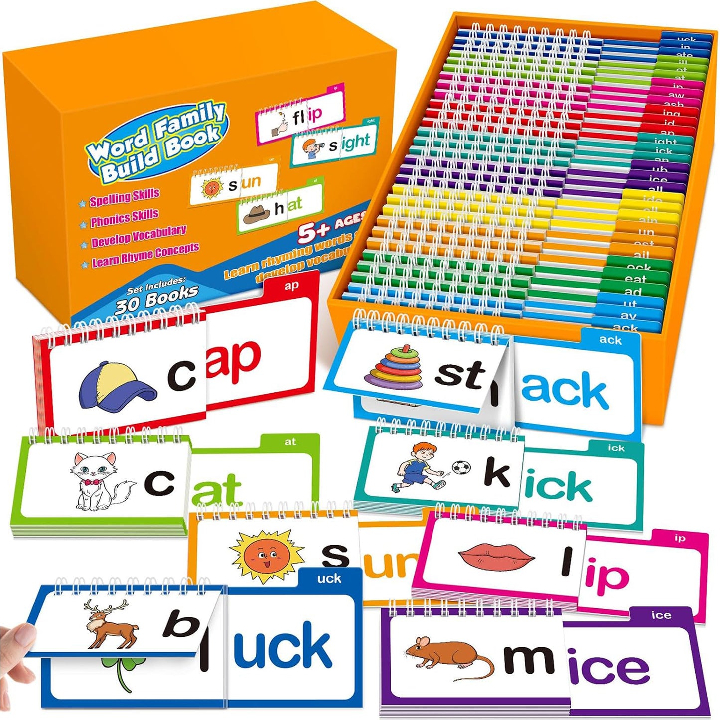 Phonics Flash Cards Word Family Build Book 30 Flip Books