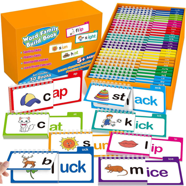 Phonics Flash Cards Word Family Build Book 30 Flip Books