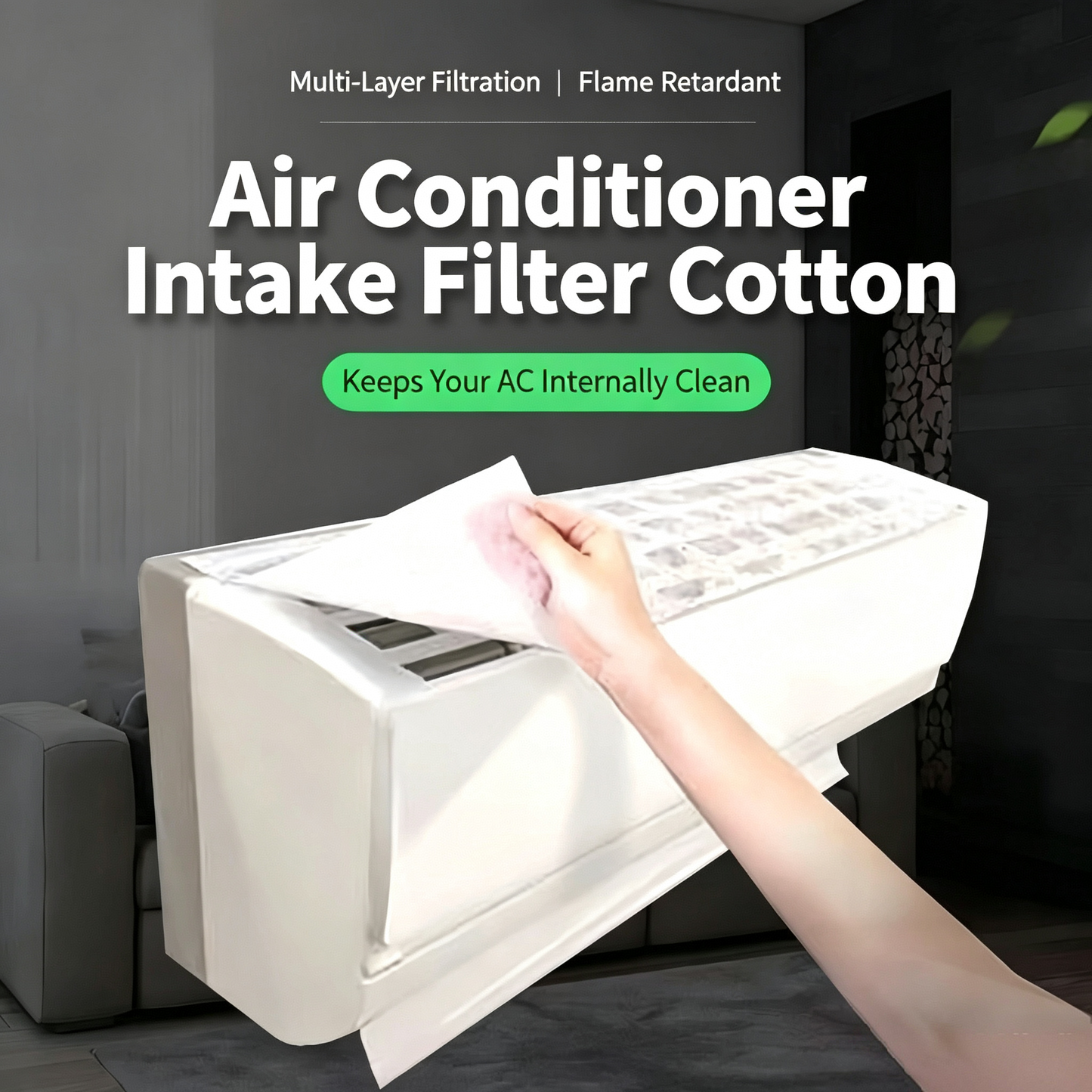 50 Sheets/Pck AC Filter Cotton, Ultra-Thin Dustproof Filter For Wall-Mounted Air Intake