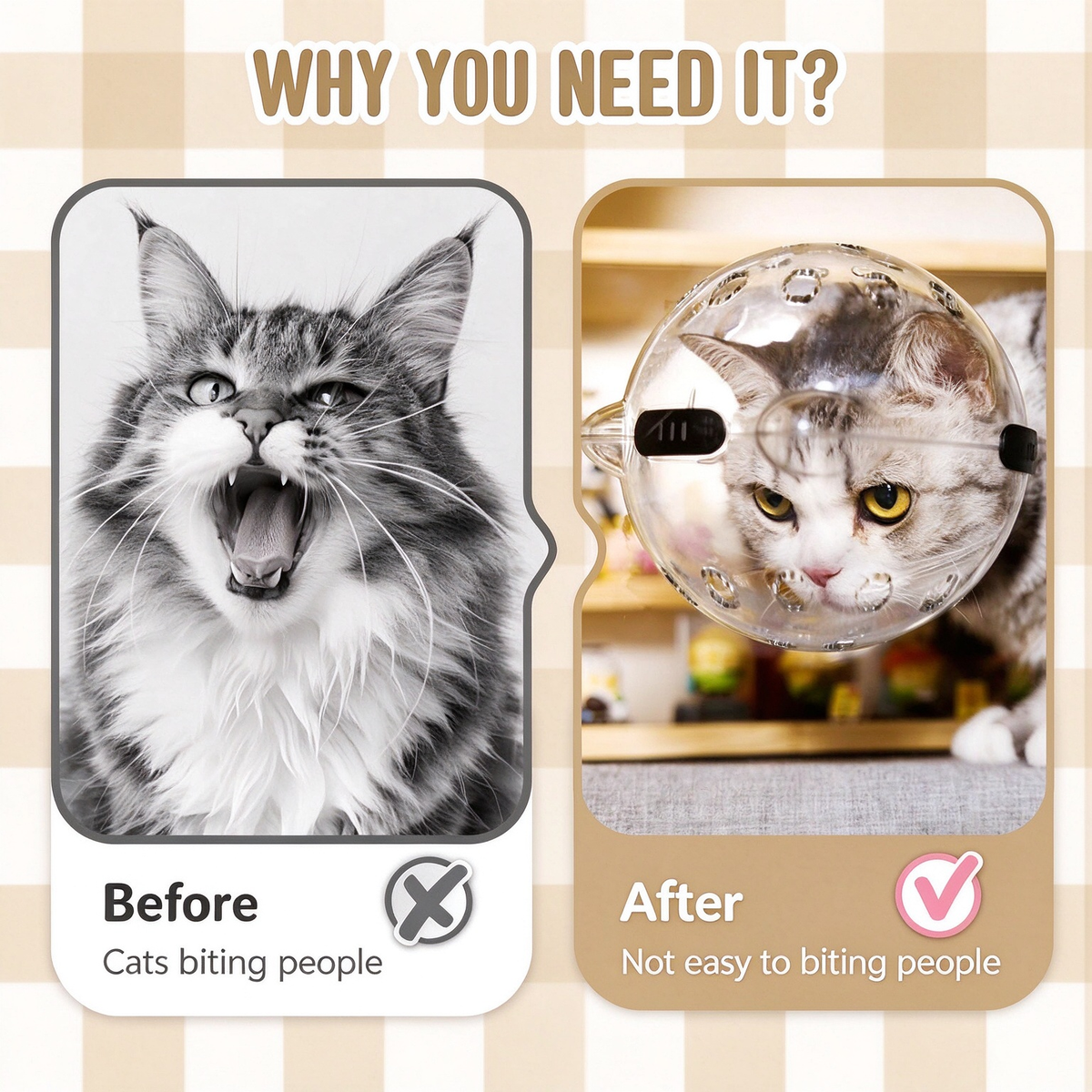 Cat Muzzle for Grooming & Bathing