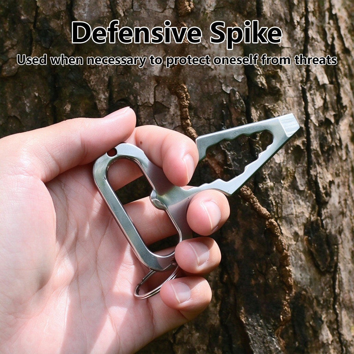 2 Pcs Multi-function Wrench, Stainless Steel, Self-nailing Multitool Keychain