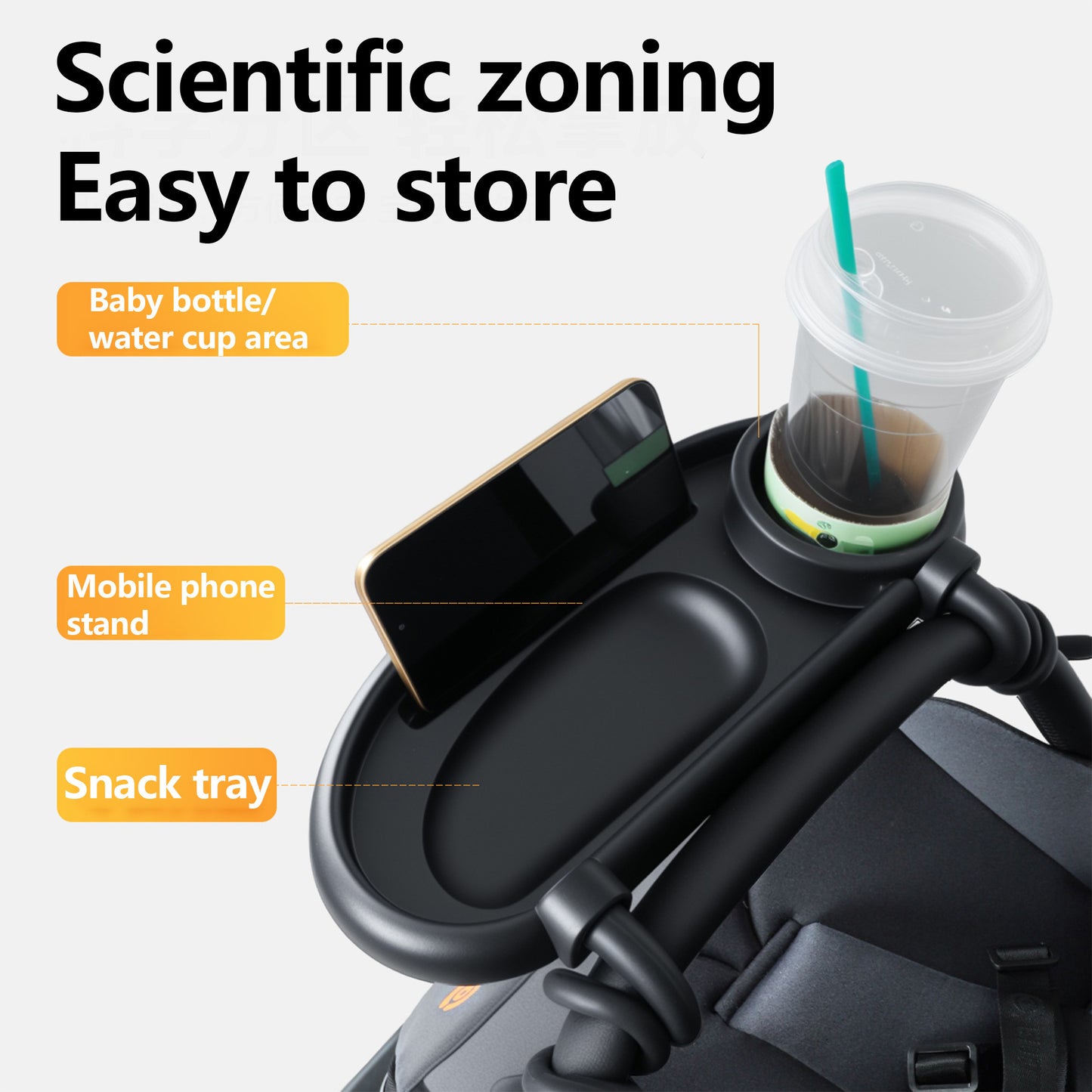 Universal Stroller Snack Tray with Cup Holder