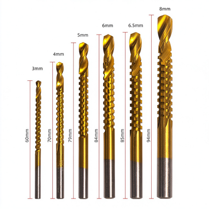 6 Pcs Titanium Coated HSS Drill Bit Set