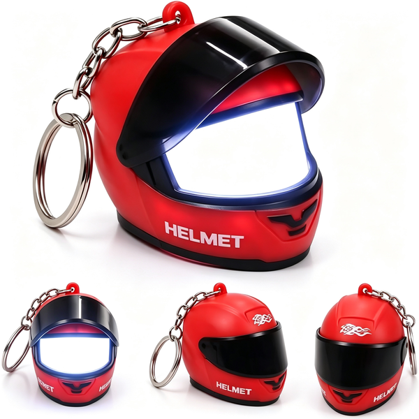 Motorcycle Helmet Keychain with Light