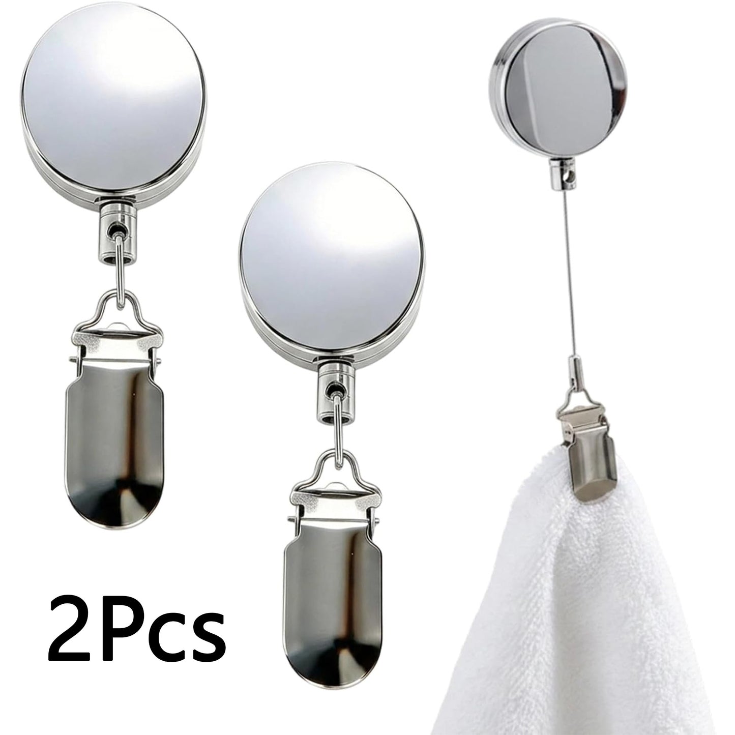 Retractable Towel Clips for Kitchen Countertops and Bathroom Organization