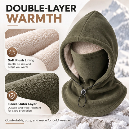 One-piece Extra-Thick Flannel Warm Mask Hat
