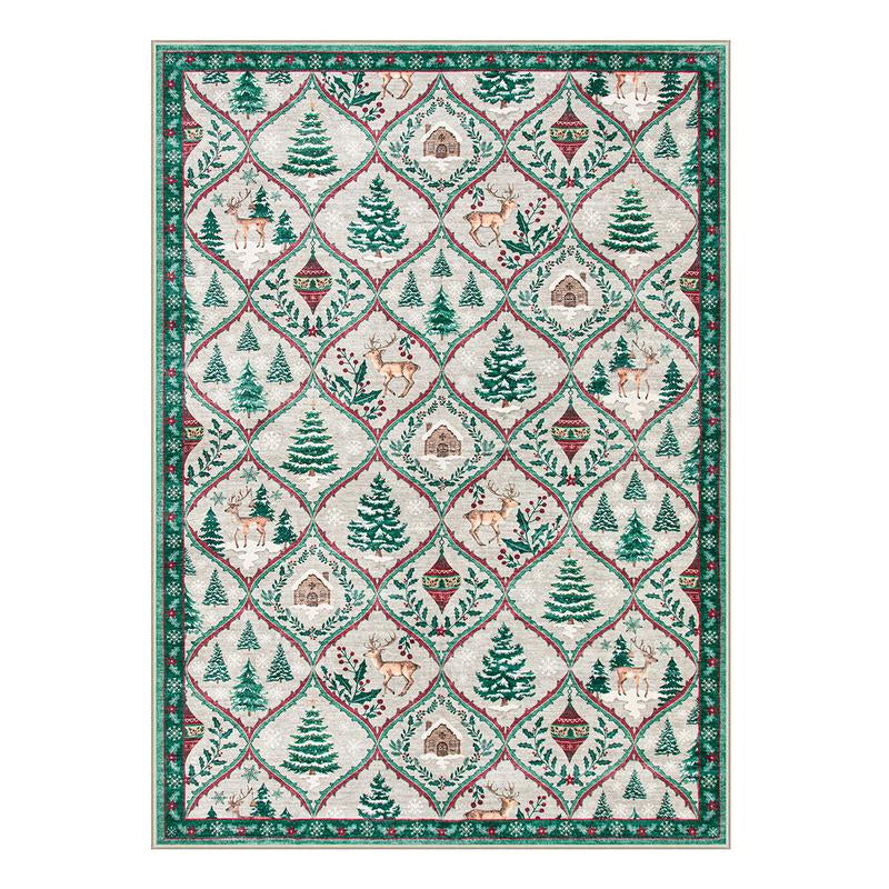 Christmas-themed Rug - Machine Washable, Non-Slip