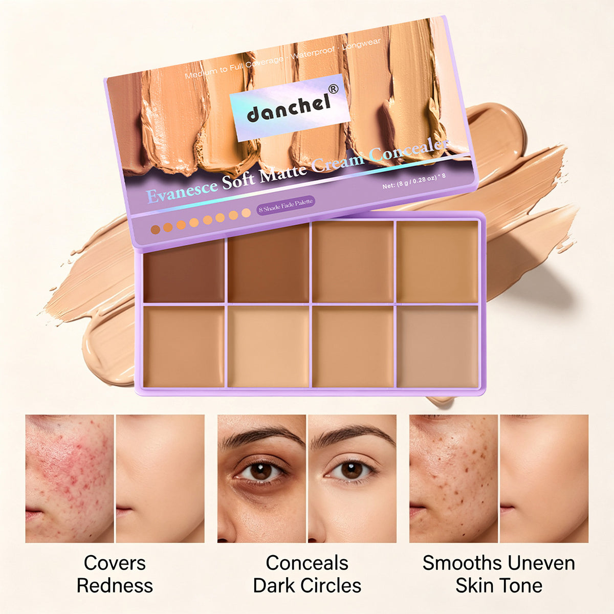 8 Colors Cream Concealer Foundation Palette