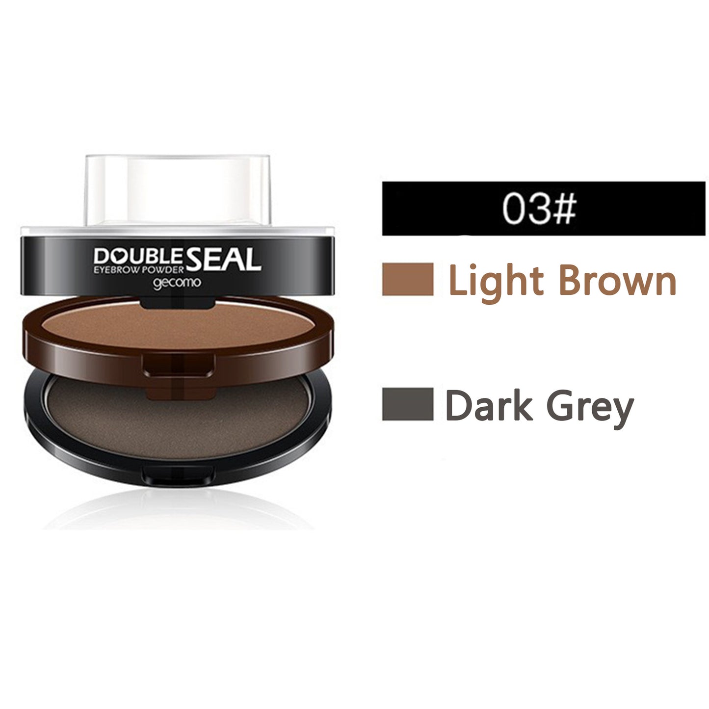 Double Seal 2 Shades Eyebrow Stamp Powder Kit with 3 Reusable Eyebrow Stencils