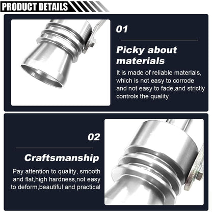2 Pcs Silver Car Exhaust Whistle for Cars Motorcycles