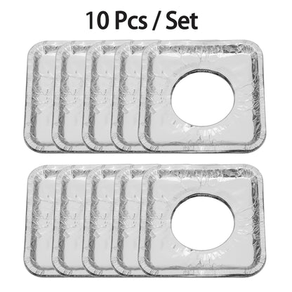 Gas Stove Disposable Burner Liner, Aluminum Foil Burner Cover-10Pack