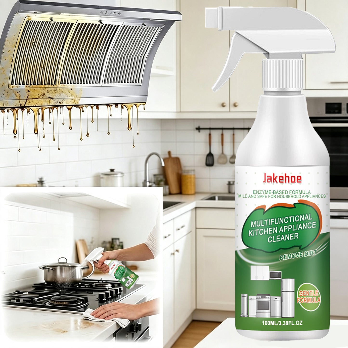 Powerful Kitchen Foam Degreasing Spray, Suitable For Various Appliances