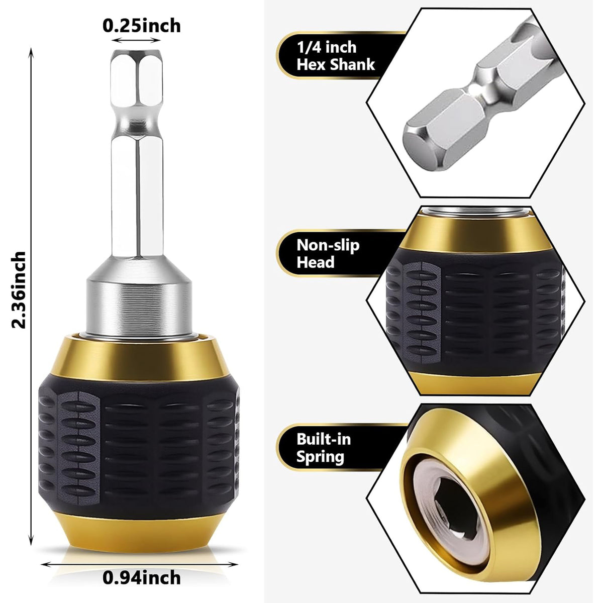 2Pcs Self-locking Drill Bit Holder