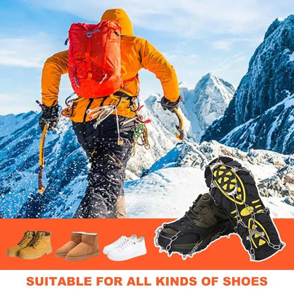 Lightweight Crampons Anti-Slip Traction Snow Grips-One Size Fits All-2 Pcs