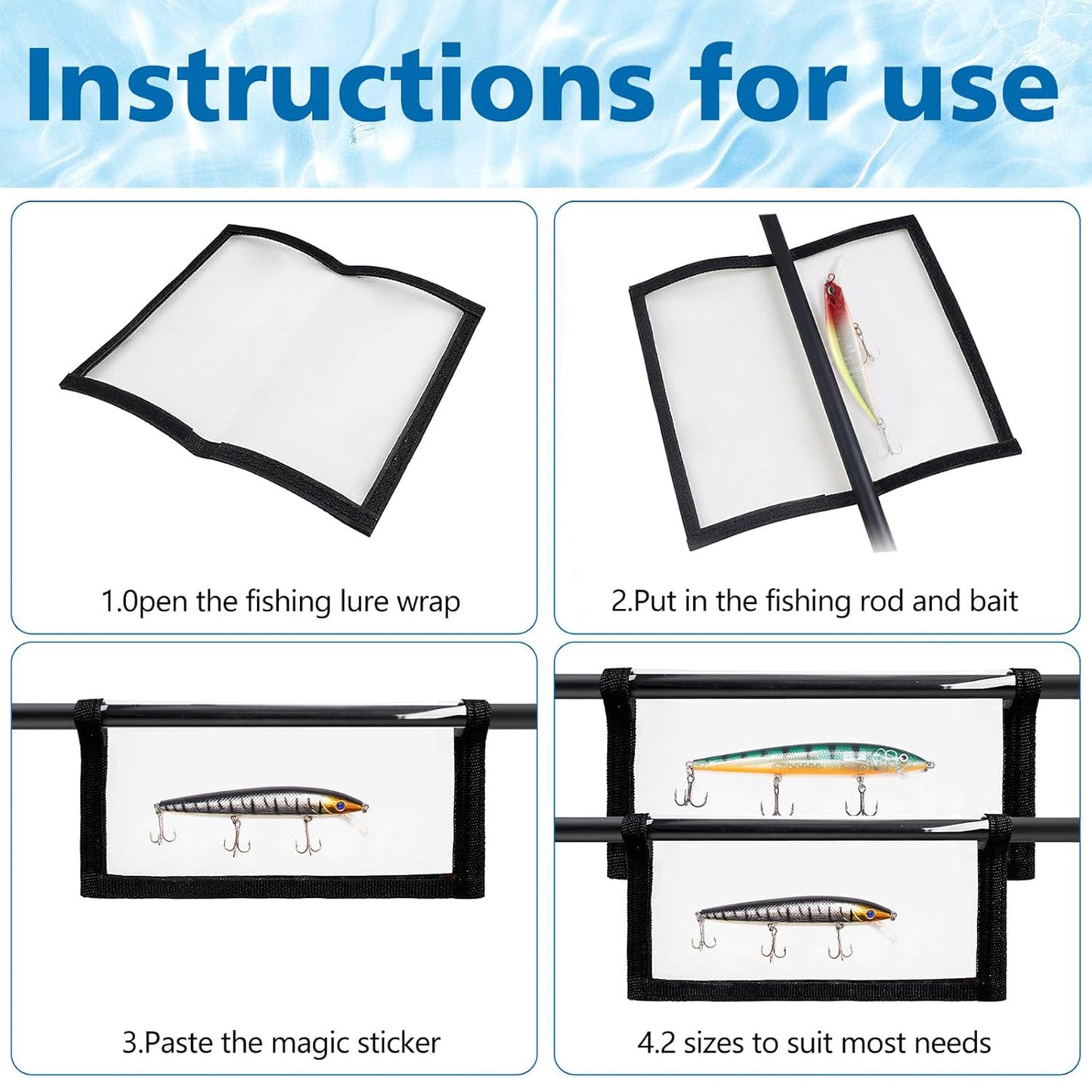 Fishing Lure Wraps – Clear Waterproof PVC Lure Covers for Hook Protection & Tackle Storage