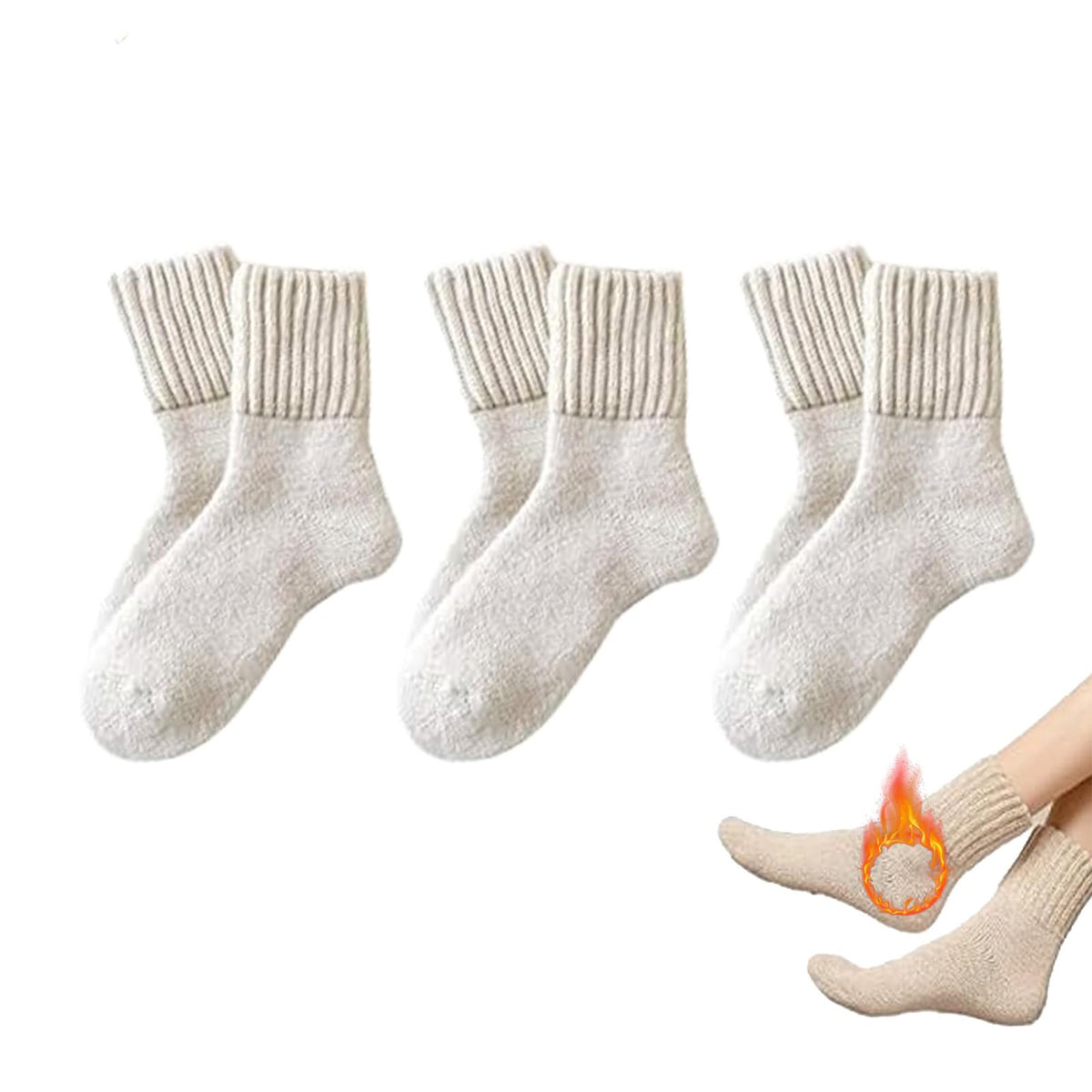 Winter Soft Thermal Cotton Knit Socks