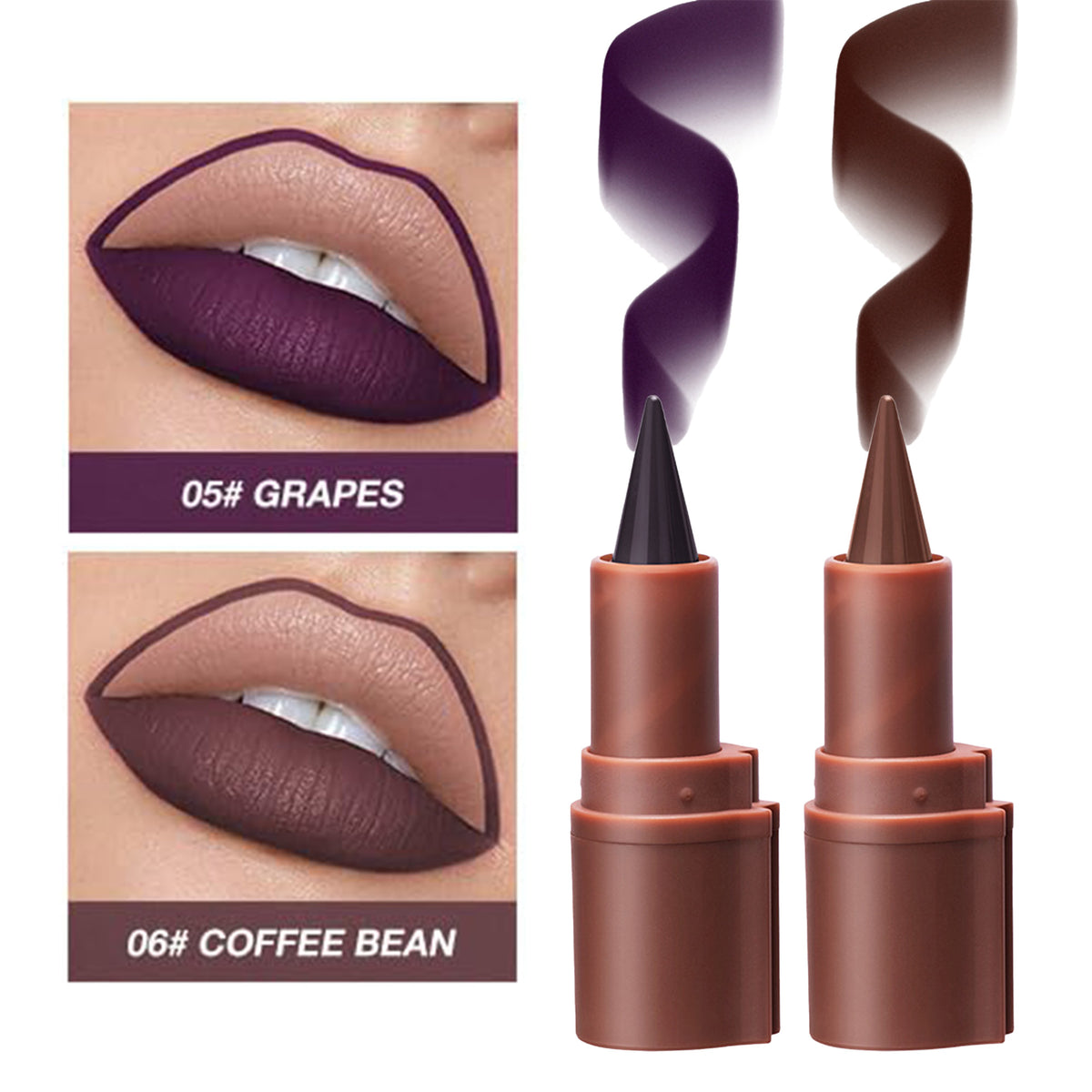 Deep Matte Crayon Lip Liner Lipstick Makeup