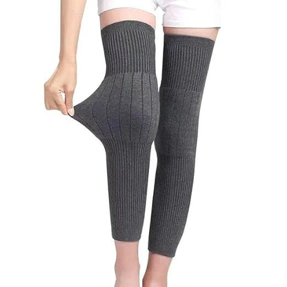 Extended, Warm Knee Pads With A Thick Rabbit Fur Lining