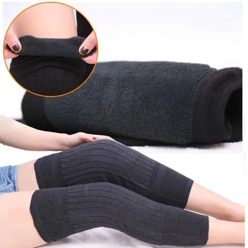 Extended, Warm Knee Pads With A Thick Rabbit Fur Lining
