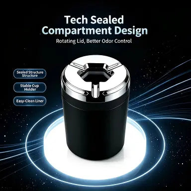Rotating Sealing Cap Car Ash Collector - Odor-Proof& Heat-Resistant