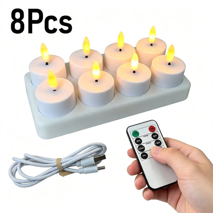 White LED Tealights with Remote Batteries