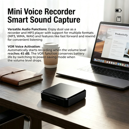 8GB Mini Voice Recorder — Clear Sound Quality, Compact And Lightweight